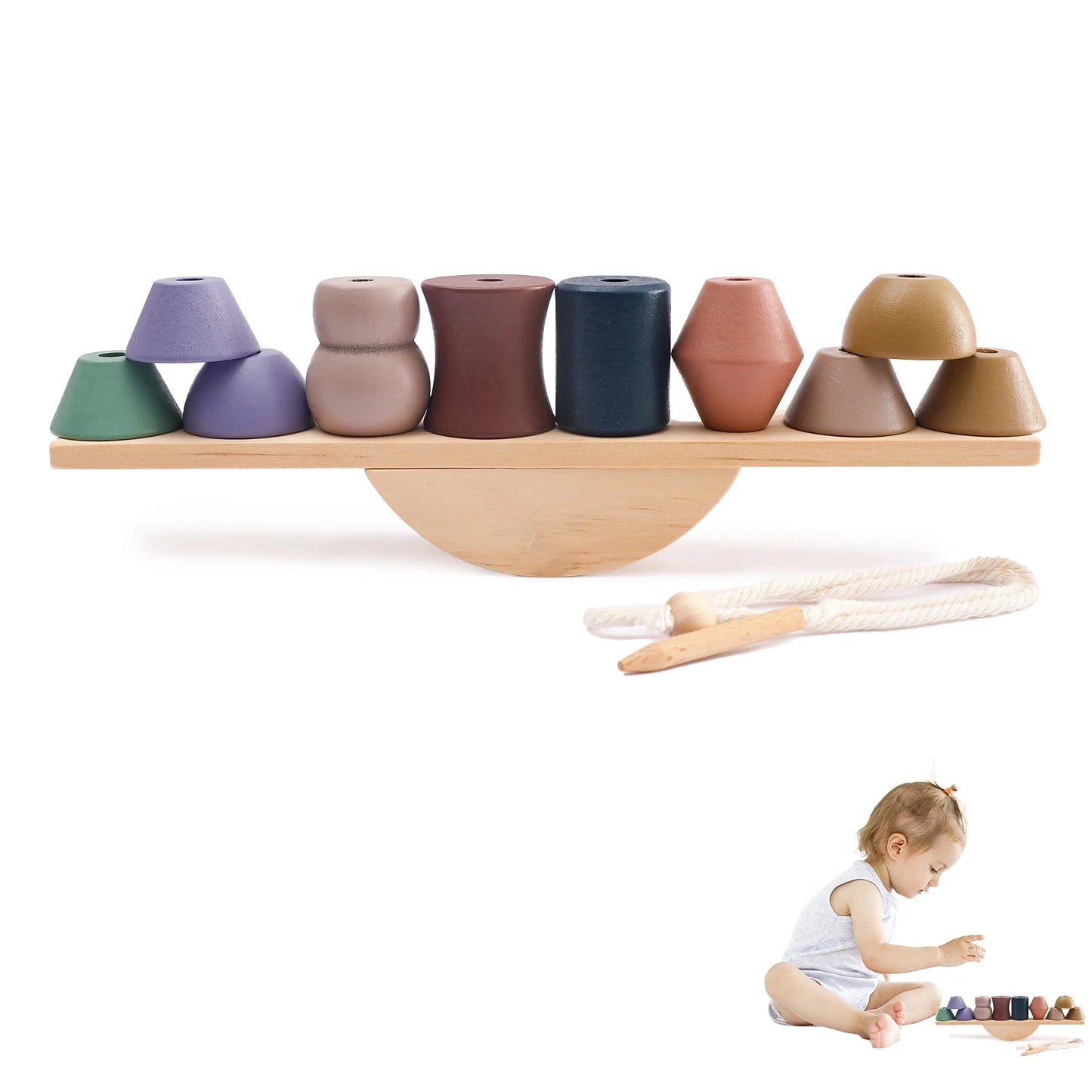 Montessori Sensory Toys Stacking Toys For Baby Forest Houses Replica Wooden Forest Blocks Early Childhood Education Game Gift