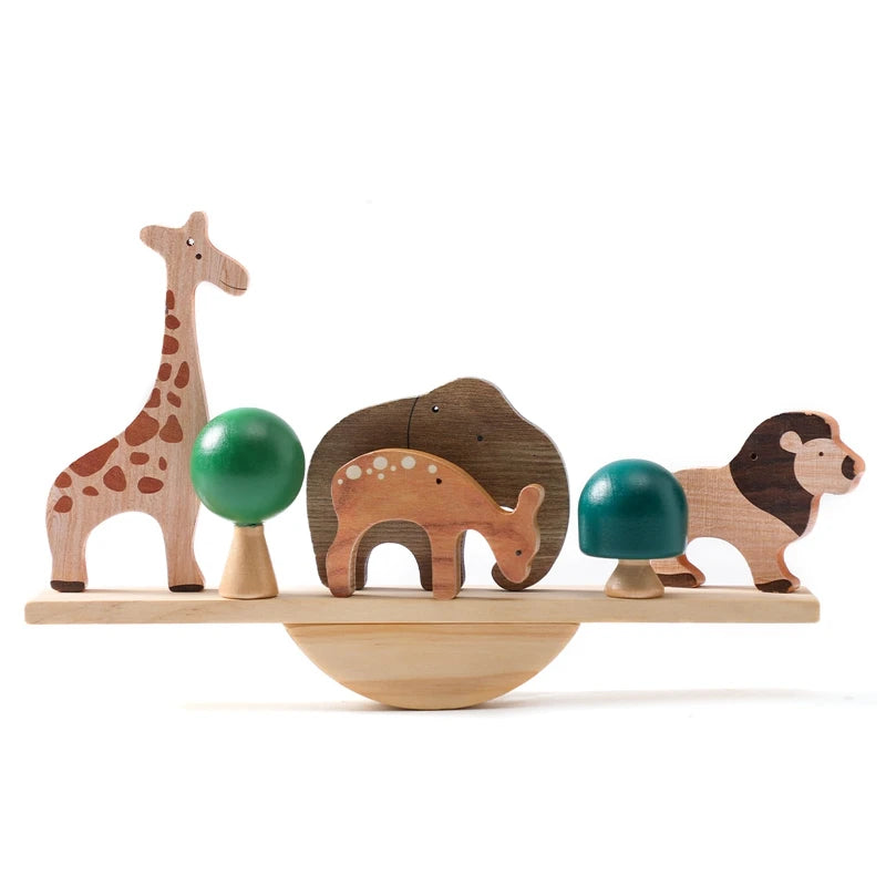Montessori Sensory Toys Stacking Toys For Baby Forest Houses Replica Wooden Forest Blocks Early Childhood Education Game Gift