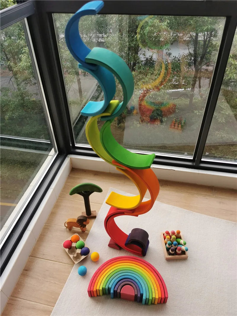Rainbow Arch Stacking Blocks - Waldorf STEAM Learning Toy Set – ZeeNuh