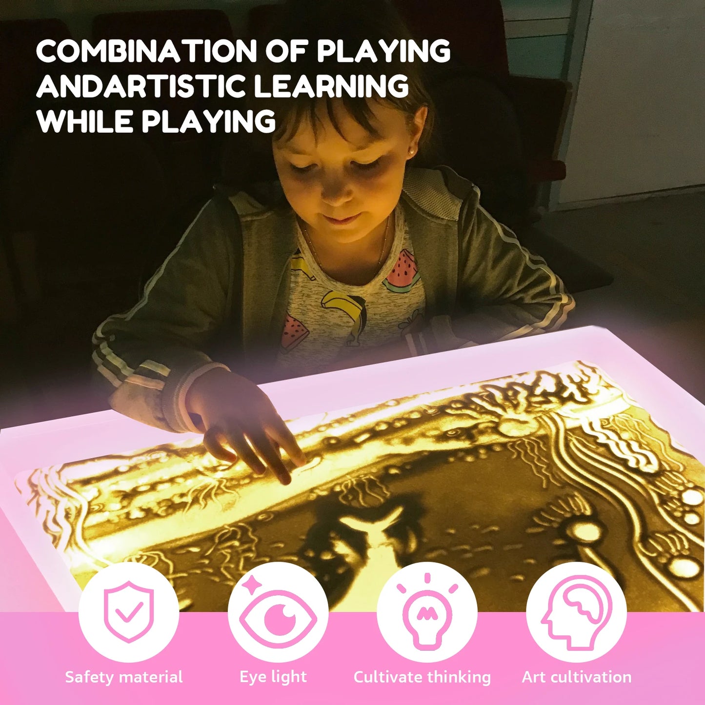 Sand Painting Light Box - Creative Art Table for Kids