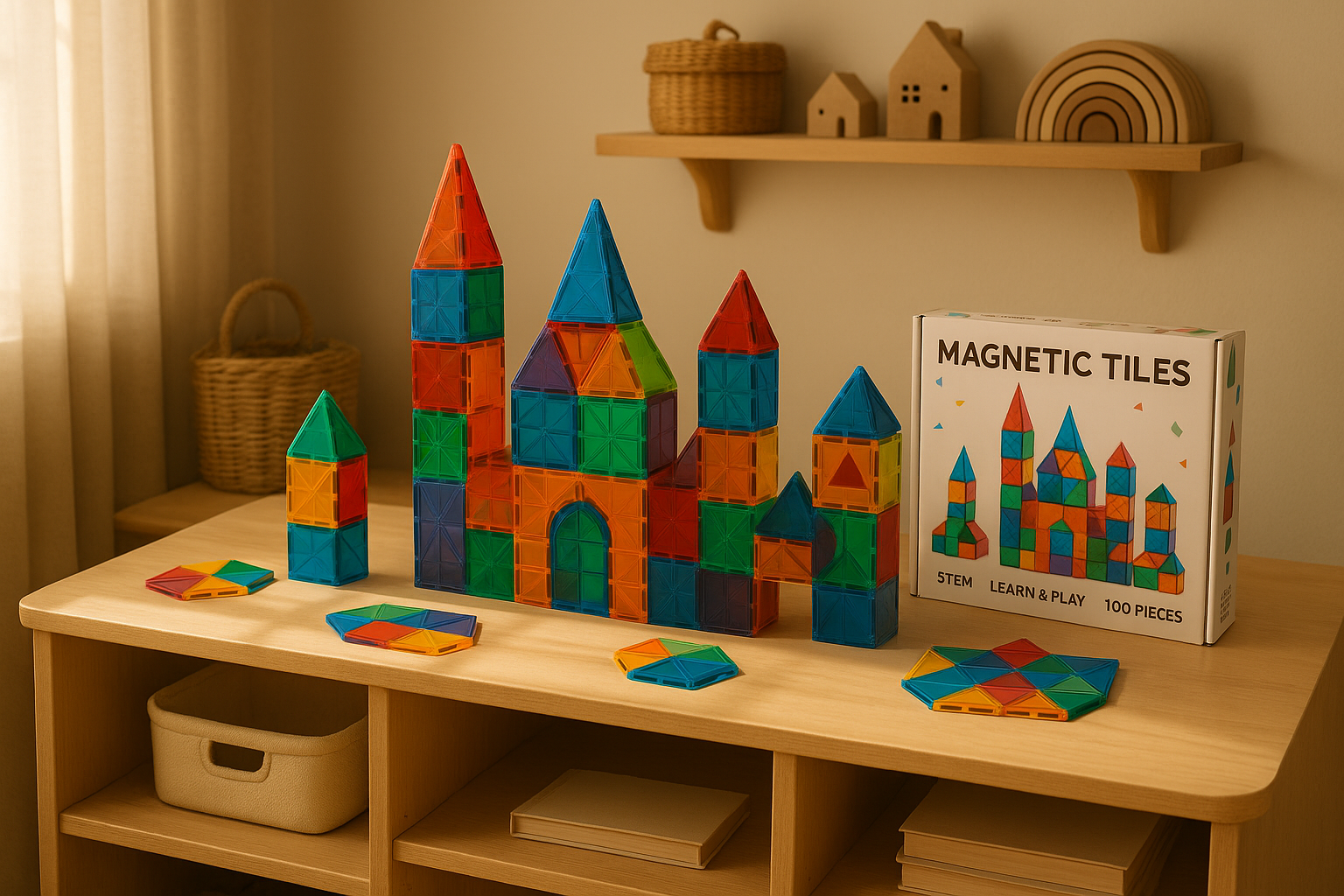 Lifestyle magnetic tiles scene